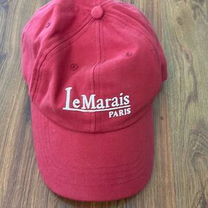NWOT Le Marais Paris France red white baseball cap